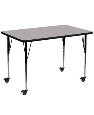 Mobile 36X72 Rectangle Hp Laminate Adjustable Activity Table