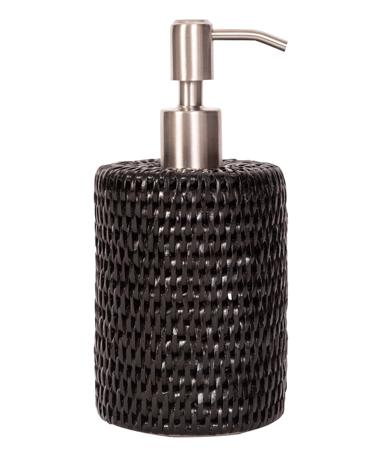 Artifacts Trading Company Artifacts Rattan Stainless Steel Polished Finish Soap Pump Dispenser In Tudor Black