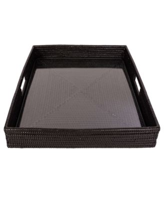 Artifacts Trading Company Square Serving Ottoman Trays with Glass Insert