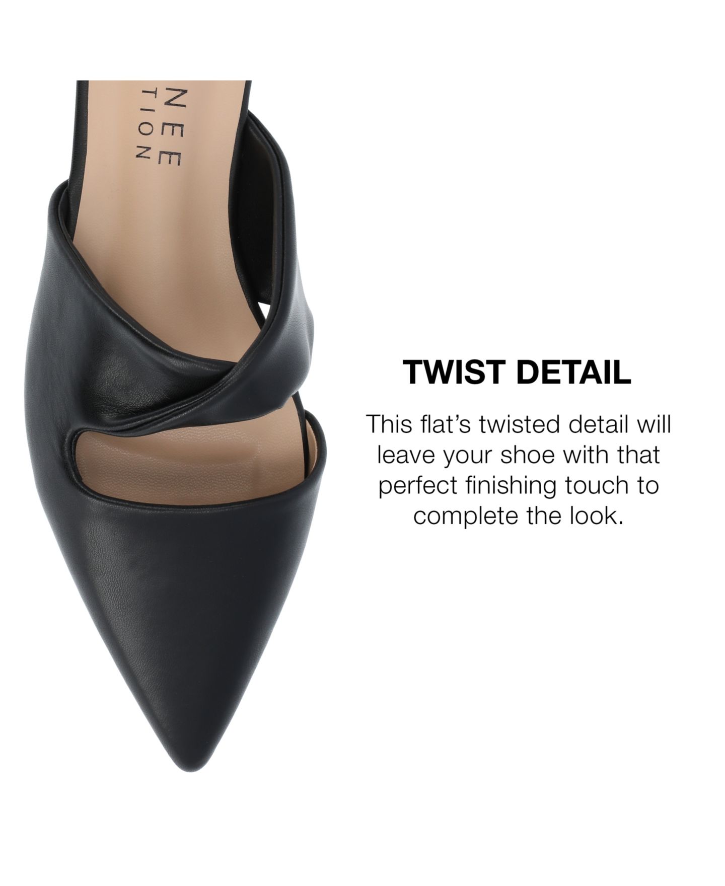 Женские сабо Journee Collection Enniss Twist Cutout Pointed Toe Mules, цвет: Чёрный — фото 15