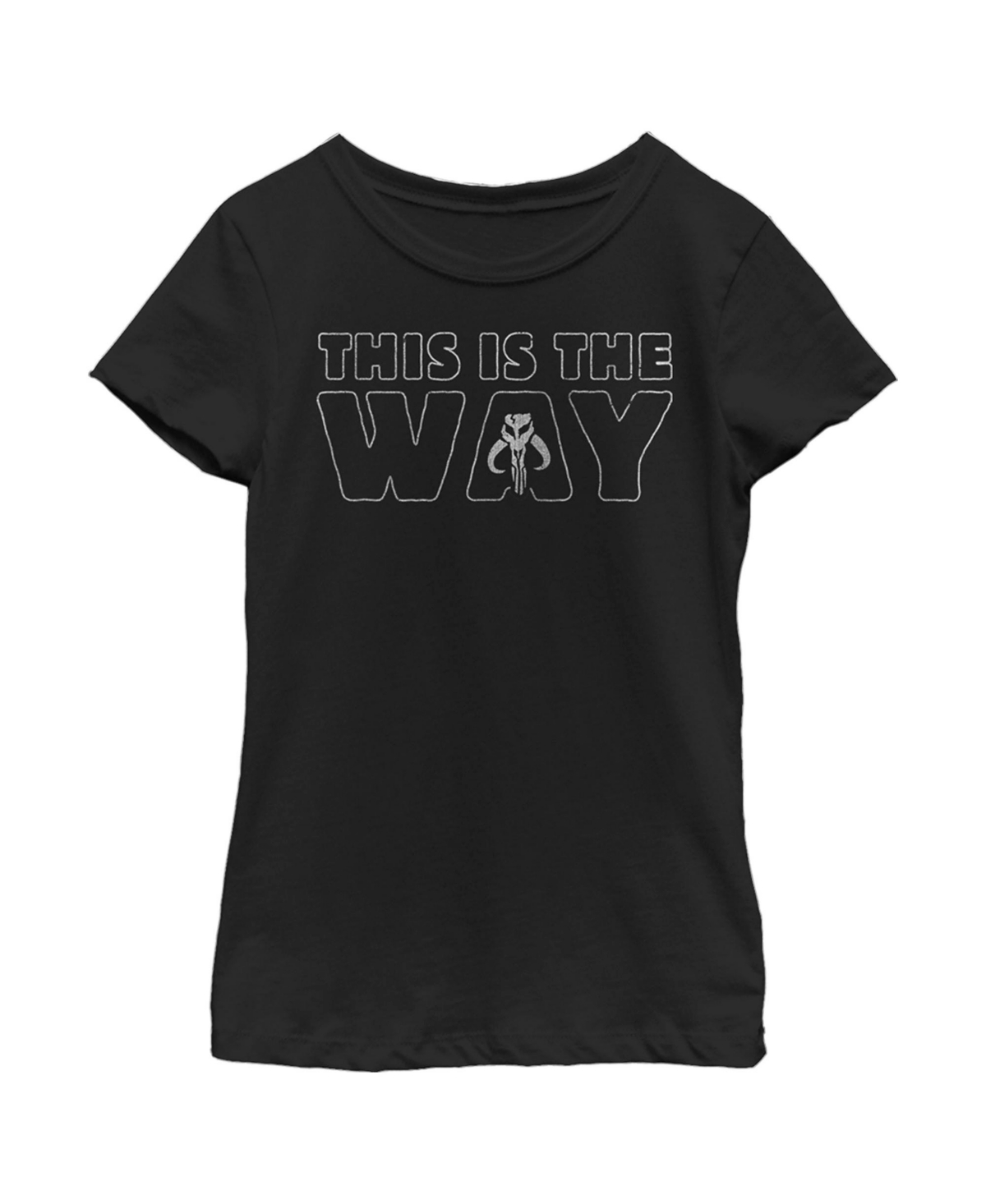 Disney Lucasfilm Girl's Star Wars: The Mandalorian This Is The Way Skull Child T-shirt In Black