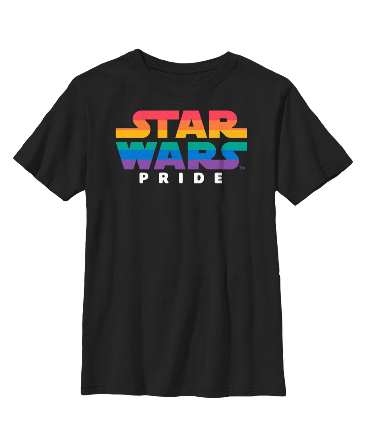 Disney Lucasfilm Boy's Star Wars Pride Rainbow Logo Child T-shirt In Black