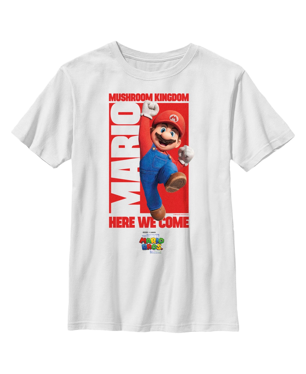 Nintendo Boy's The Super Mario Bros. Movie Mario Mushroom Kingdom Here We Come Child T-shirt In White
