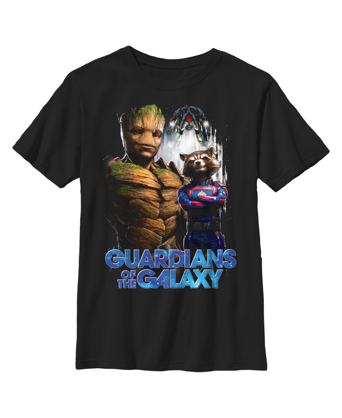 Marvel Boy's Guardians Of The Galaxy Vol. 3 Groot And Rocket Poster Child T-shirt In Black