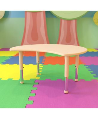 25.125"W X 35.5"L Crescent Plastic Adjustable Activity Table-Seats 4
