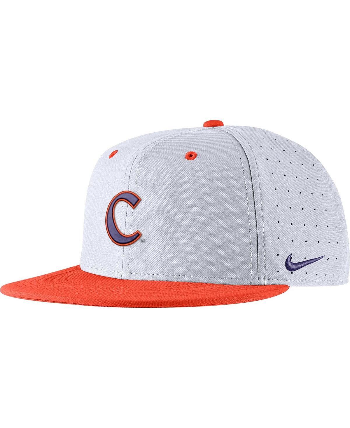 Shop Nike Men's  White Clemson Tigers Aero True Baseball Performance Fitted Hat
