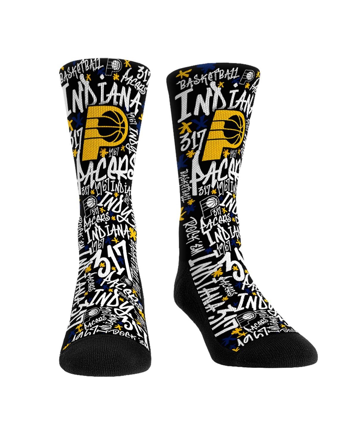Men's and Women's Rock 'Em Socks Indiana Pacers Graffiti Crew Socks - Multi