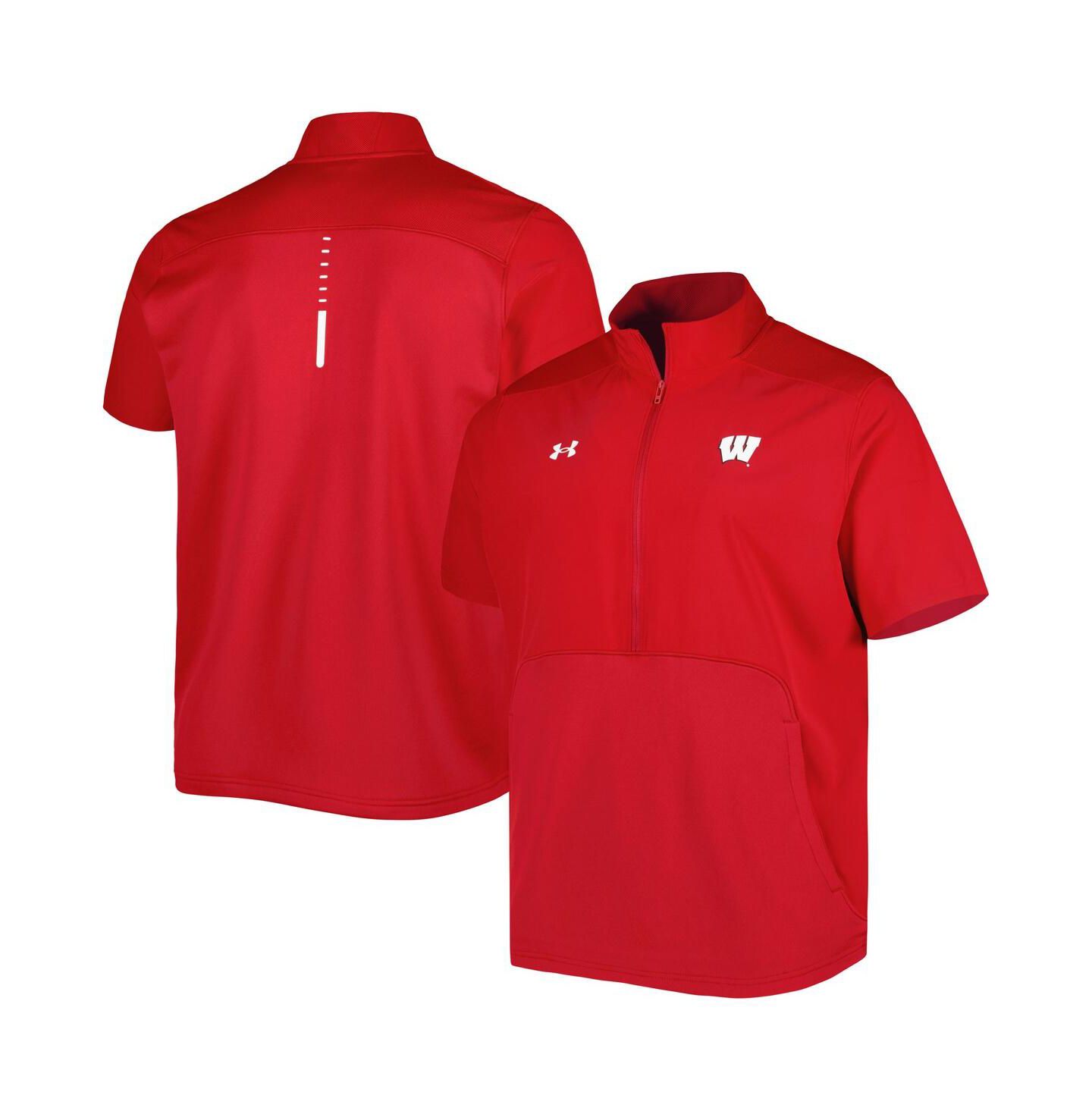 Мужская куртка Under Armour Red Wisconsin Badgers Motivate 2.0 Half-Zip — фото 2