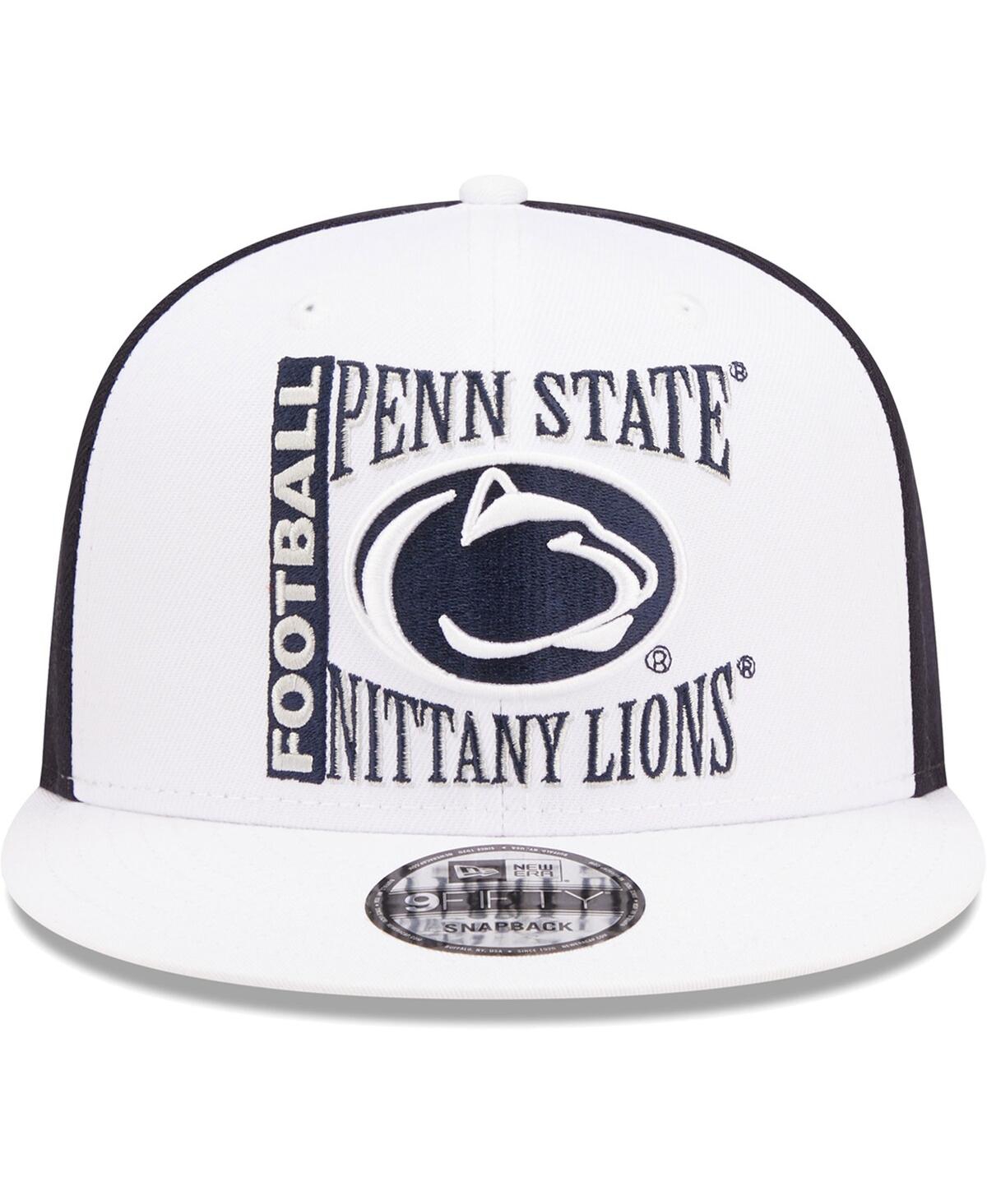 NEW ERA MEN'S NEW ERA WHITE, NAVY PENN STATE NITTANY LIONS RETRO SPORT 9FIFTY SNAPBACK HAT 