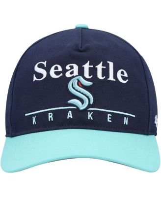 Men's Deep Sea Blue, Light Blue Seattle Kraken Super Hitch Adjustable Snapback Hat