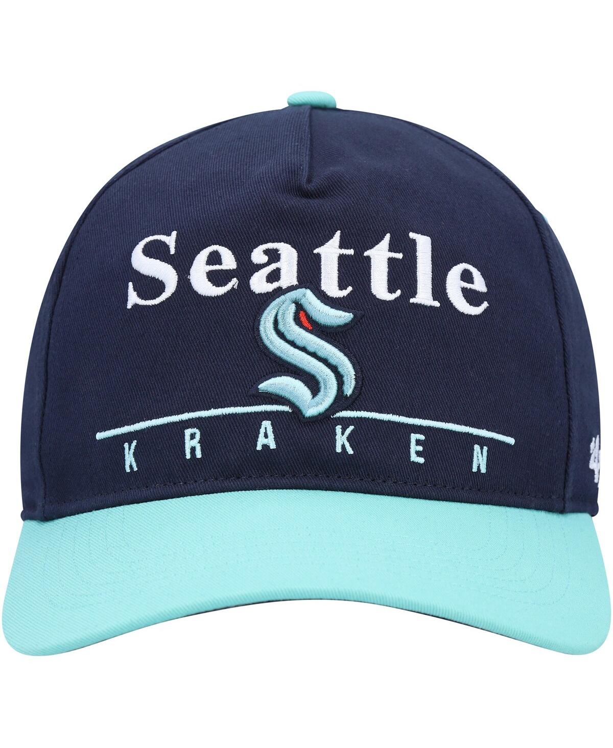 47 Brand Men's ' Deep Sea Blue, Light Blue Seattle Kraken Super Hitch Adjustable Snapback Hat In Deep Sea Blue,light Blue