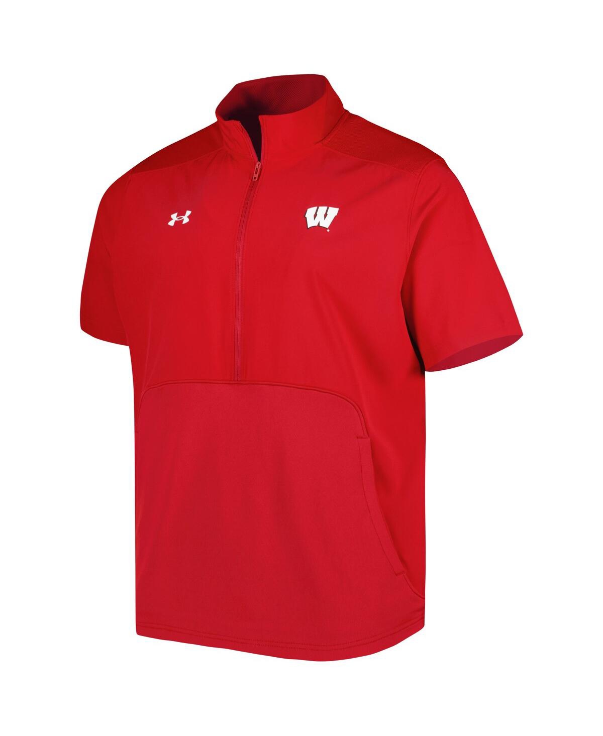 Shop Under Armour Men's  Red Wisconsin Badgers Motivate 2.0 Half-zip Jacket
