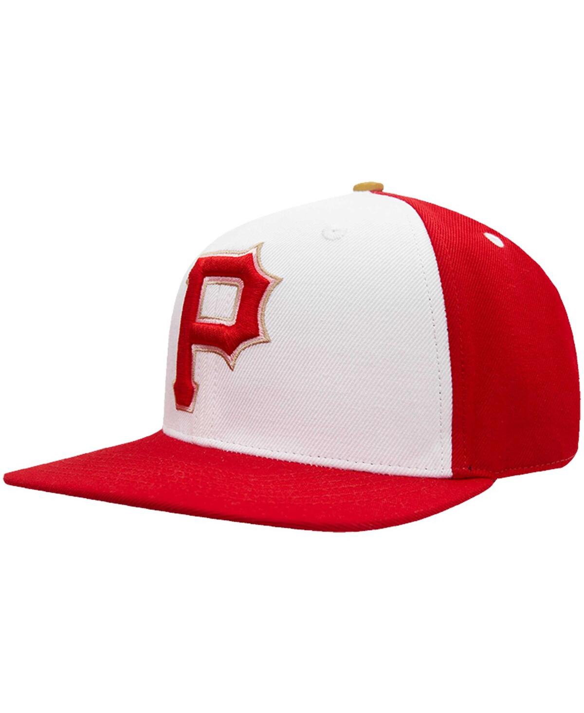 PRO STANDARD MEN'S PRO STANDARD WHITE, RED PITTSBURGH PIRATES STRAWBERRY ICE CREAM DRIP SNAPBACK HAT 