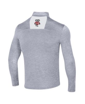 Men's Heather Gray Wisconsin Badgers Gameday Twist Quarter-Zip Top