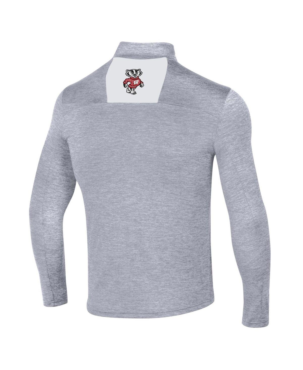Under Armour Heather Gray Wisconsin Badgers Gameday Twist Quarter-zip Top In Heather Gray