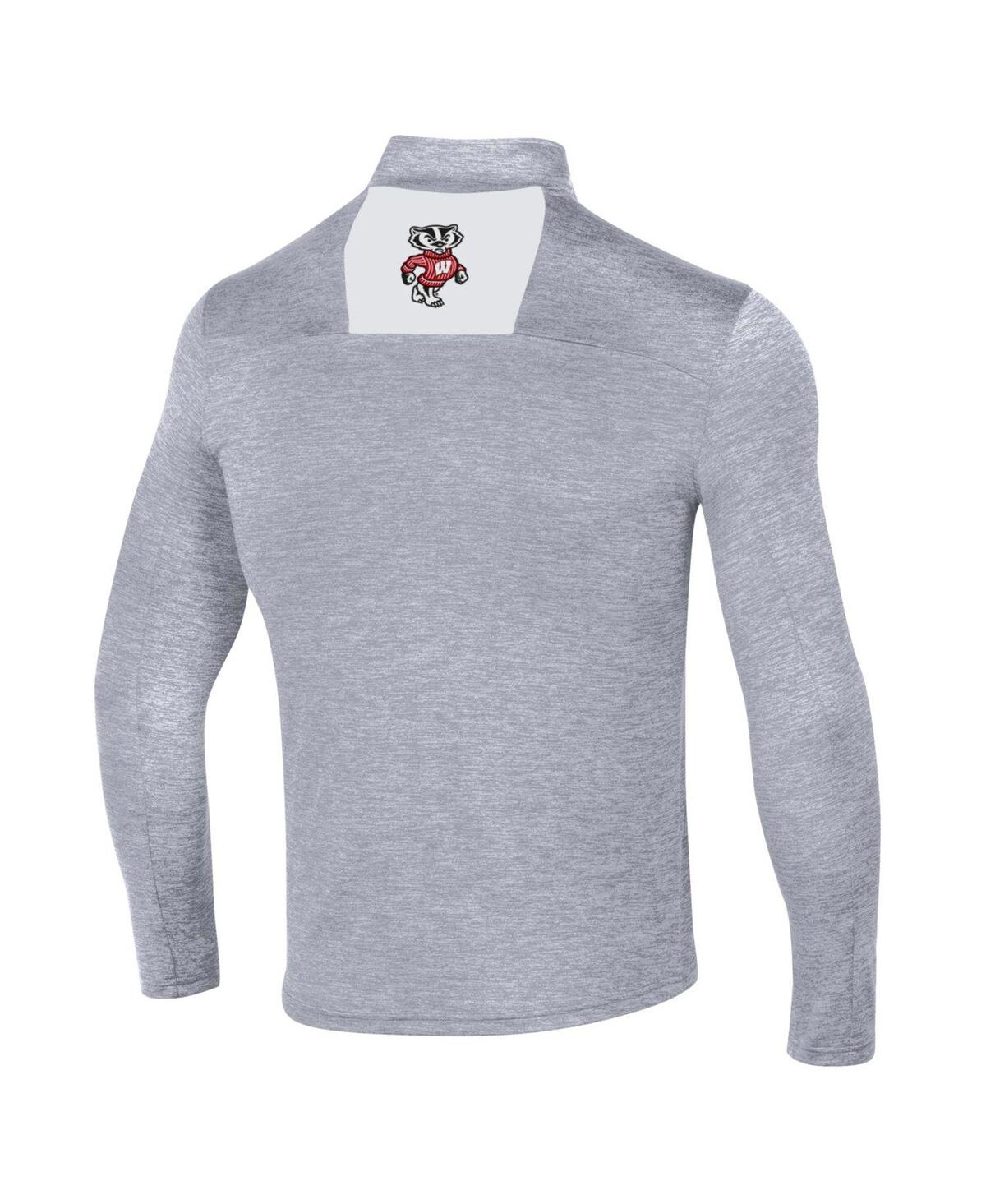 Shop Under Armour Men's  Heather Gray Wisconsin Badgers Gameday Twist Quarter-zip Top