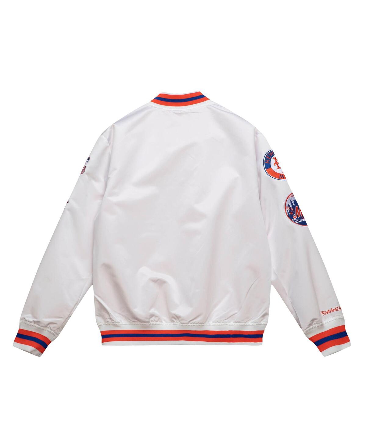Men's Mitchell & NessNew York Mets City Collection Satin Full-Snap Varsity Jacket - White
