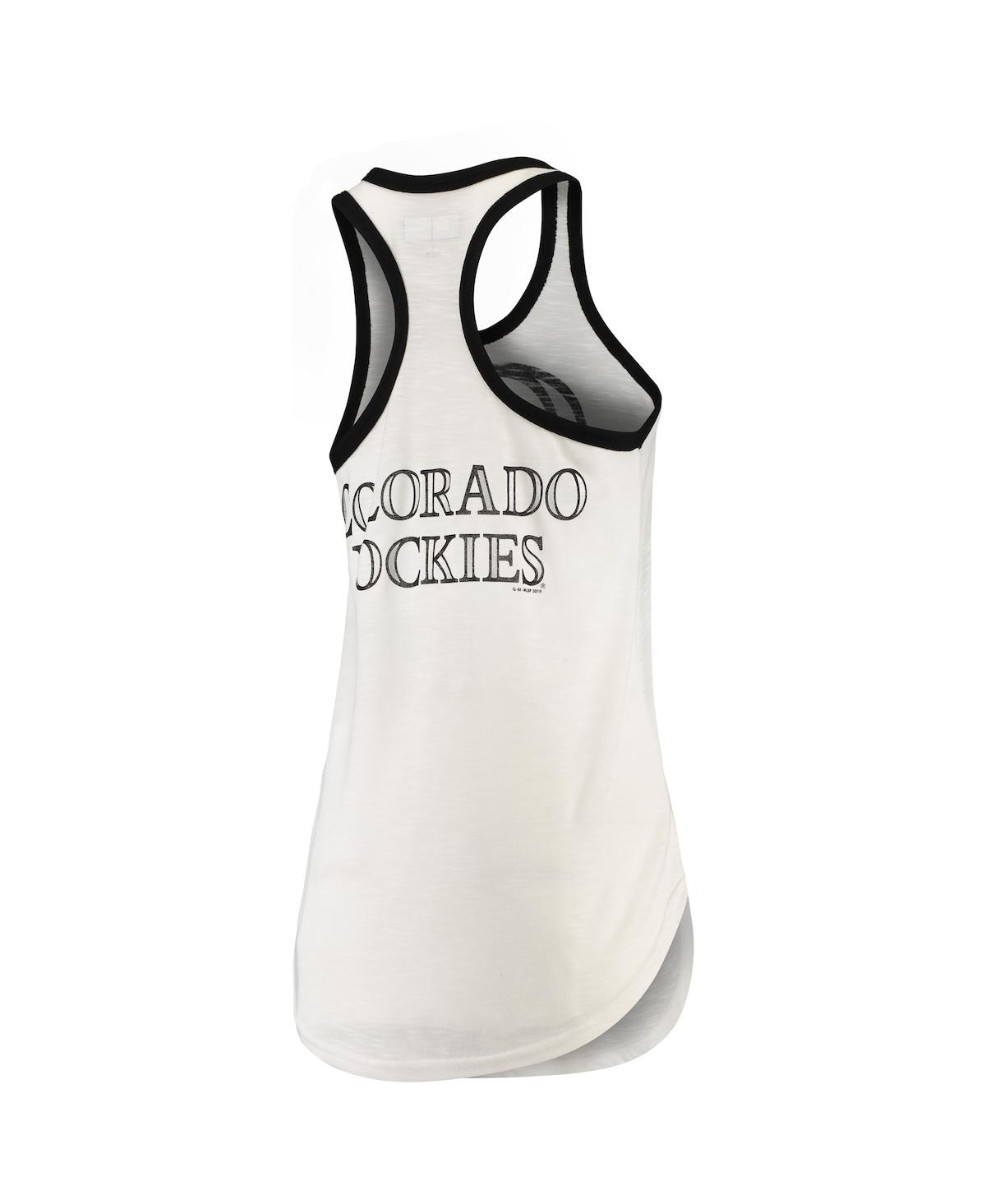 Women's G-iii 4Her by Carl BanksColorado Rockies Tater Racerback Tank Top - White
