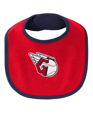 Newborn and Infant Boys and Girls Navy, Red Cleveland Guardians Little Champ Three-Pack Bodysuit Bib and Booties Set