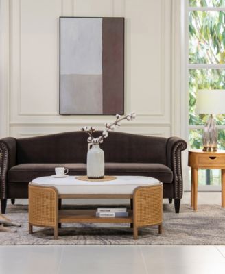 Elaine 77" Camel Back Sofa with Nailhead Accents