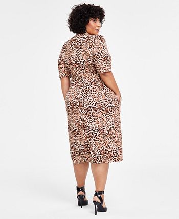 Plus Size Animal Print Wrap Dress Created for Macy s