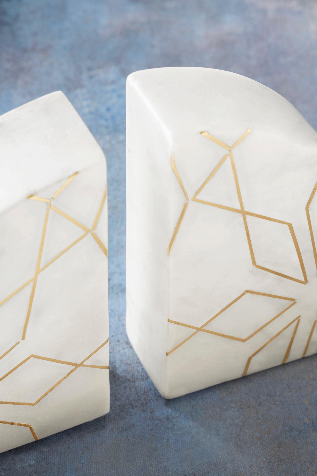 Gauri Kohli EnchantMarble Bookends, Set of 2 - White
