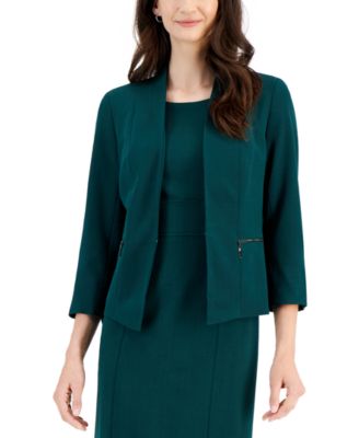Kasper - Petite 3/4-Sleeve Collarless Blazer