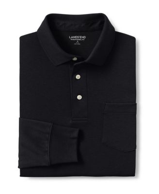 Men's Long Sleeve Cotton Supima Polo Shirt with Pocket