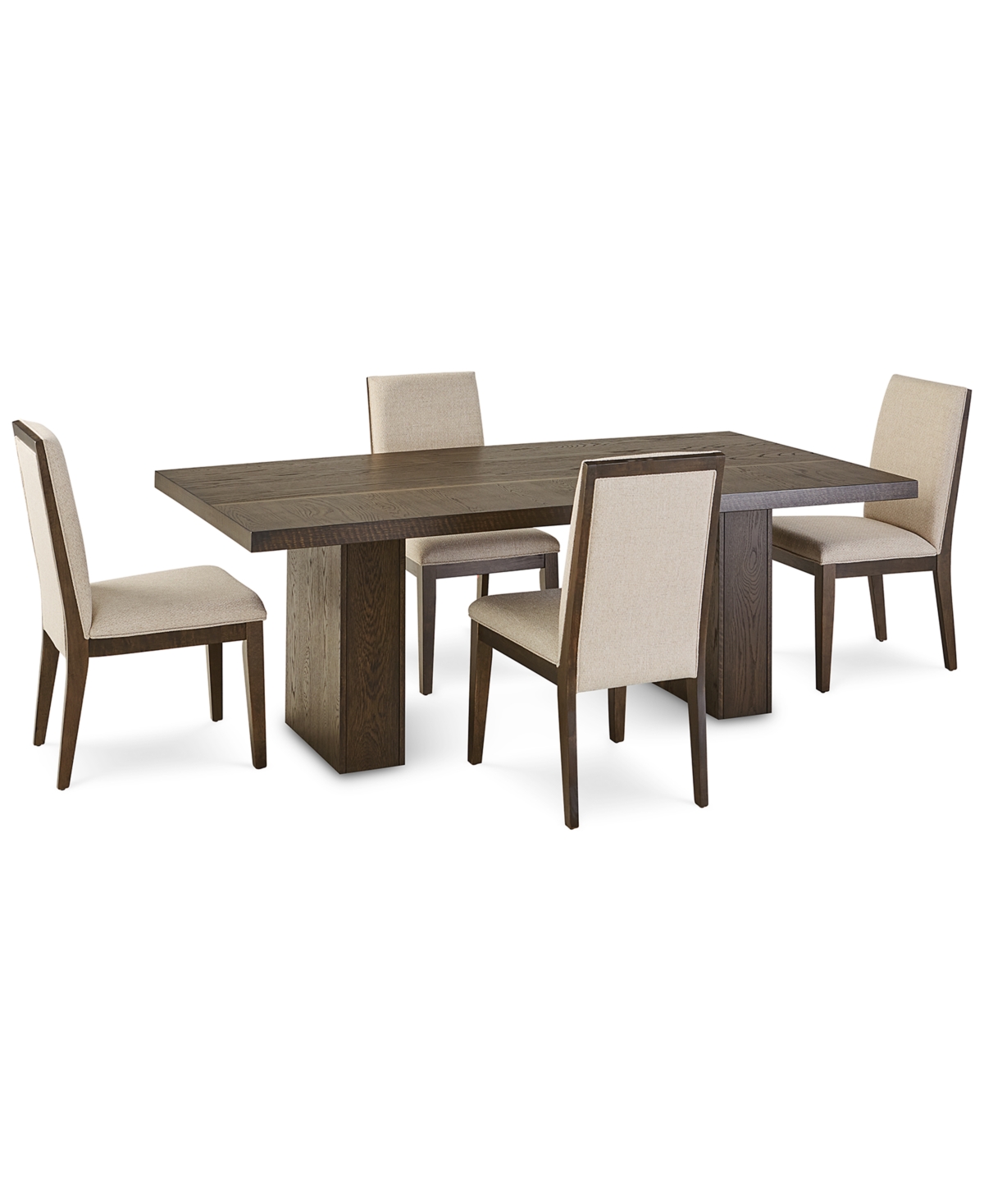 Aspenhome Beckett Pedestal 5pc Dining Set (rectangular Table + 4 Chairs)