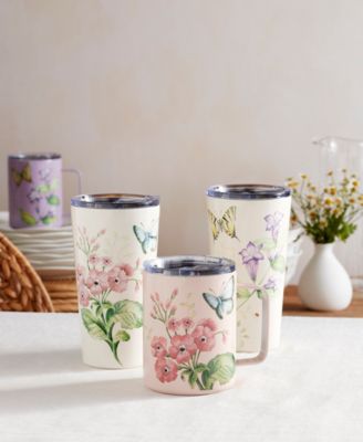 Lenox Butterfly Meadow To Go Collection In White Body W,pastel Floral And Botanical