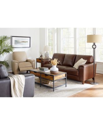 Furniture Brayna Classic Leather Sofa Collection Created For Macys In Classico Chestnut