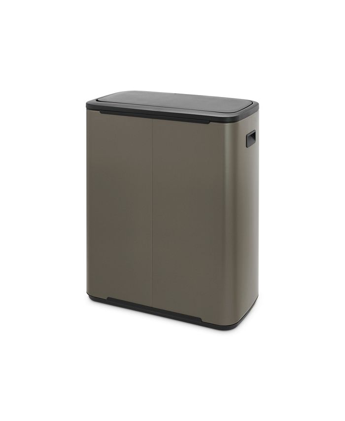 Brabantia Bo Touch Top Dual Compartment Trash Can, 2 x 8 Gallon, 2 x 30