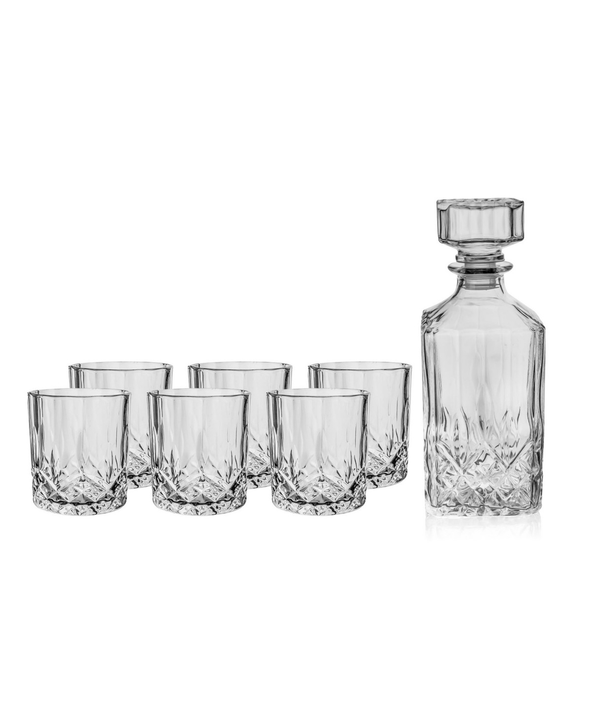 Fifth Avenue Manufacturers Loretto 7 Piece Whiskey Set In Clear