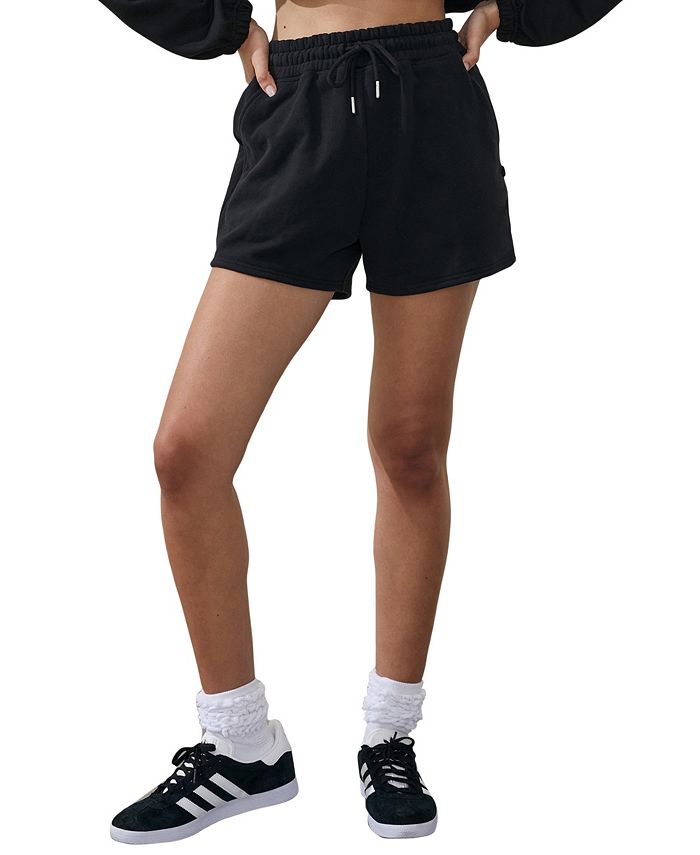 Fuzzy fleece shorts women's sale
