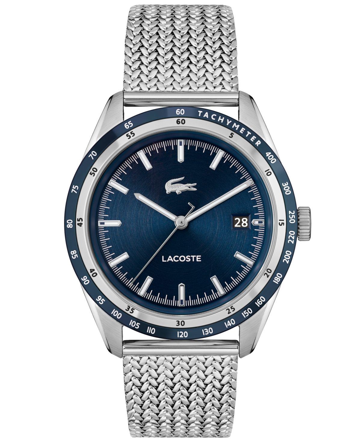 Lacoste Men's Everett Quartz Silver-tone Stainless Steel Bracelet Watch 40mm