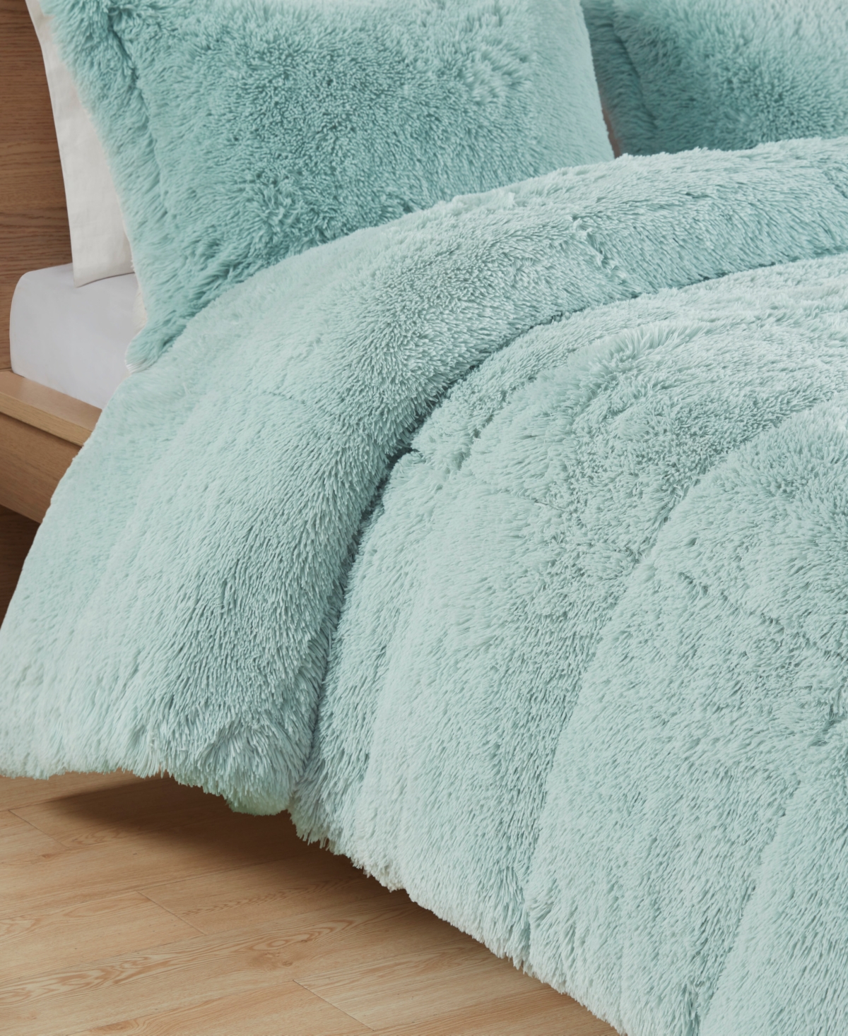 Intelligent Design Malea Shaggy Faux-fur 2-pc. Comforter Set, Twin/twin Xl In Aqua