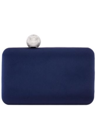 Satin Minaudiere Crystal Clasp Clutch
