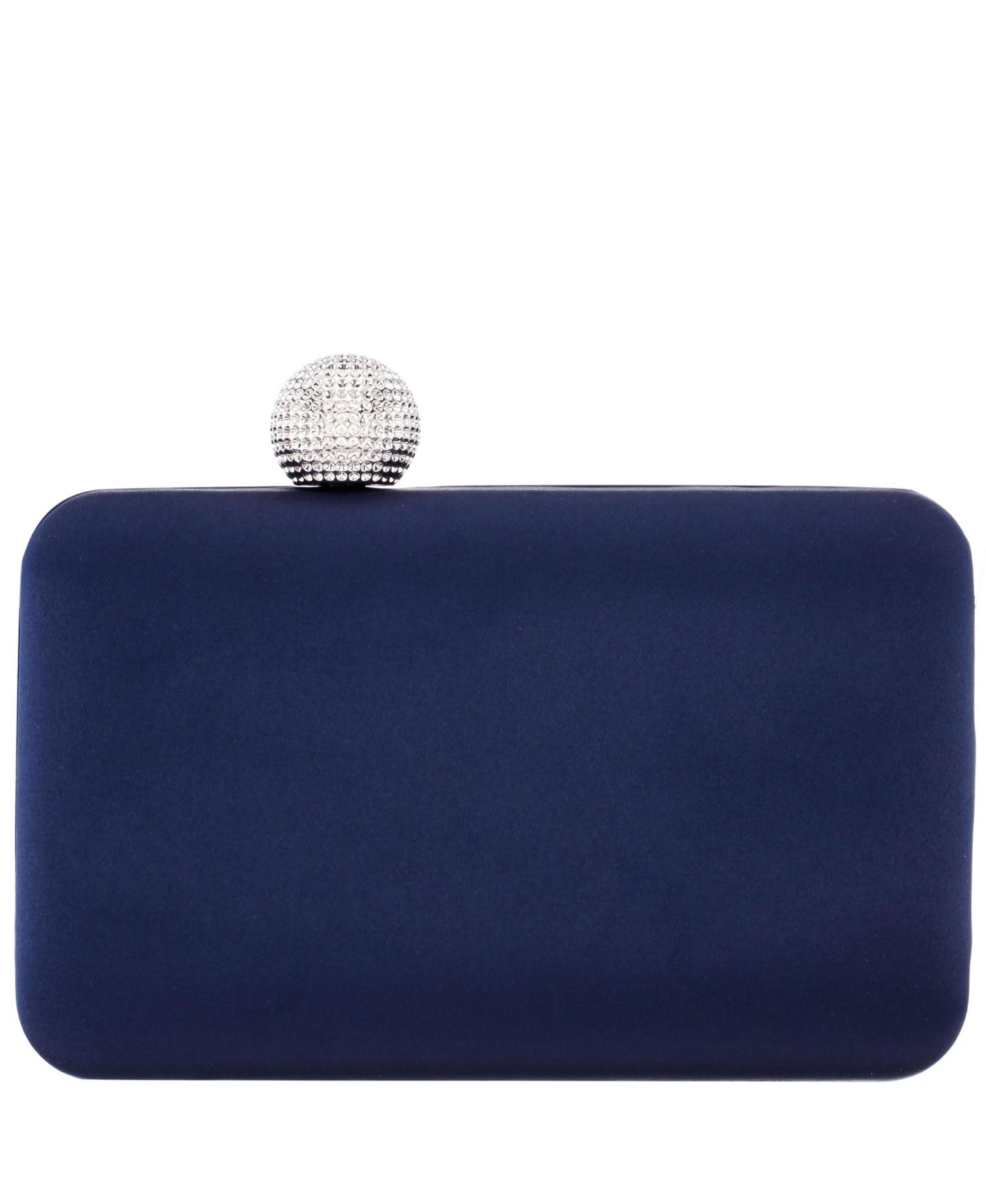 Женский клатч Nina Satin Minaudiere Crystal Clasp Clutch, цвет: Тёмно-синий — фото 2