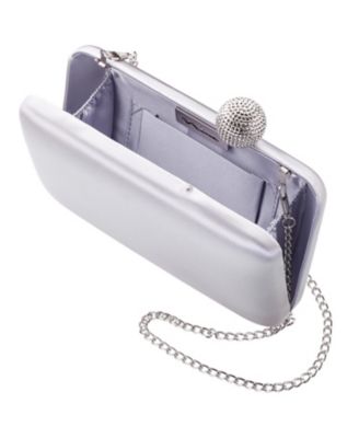 Satin Minaudiere Crystal Clasp Clutch