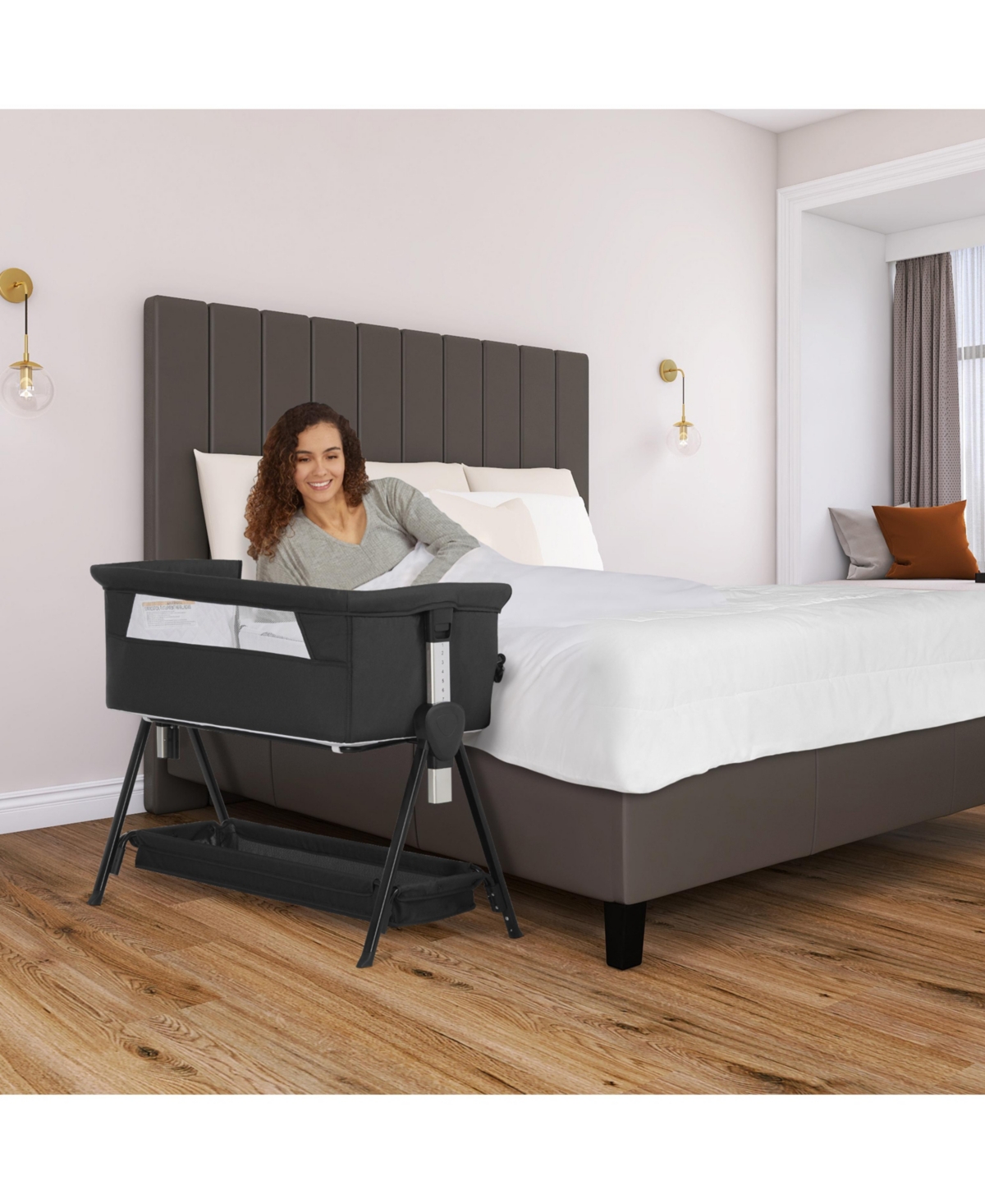 Dream On Me Baby Lilly Bassinet & Bedside Sleeper with Storage on Bottom