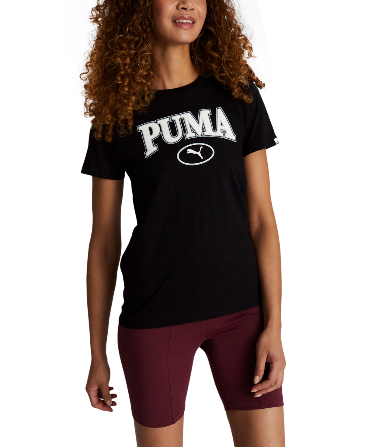 Puma Women\'s Cotton Squad Smart Crewneck Dark Closet - Jasper Graphic T-Shirt 