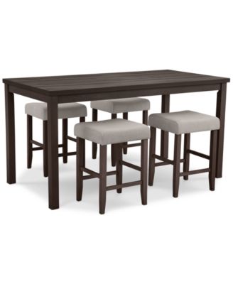 Macy's - Max Meadows Laminate 5-Pc. Dining Set (Counter Height Table & 4 Backless Stools)