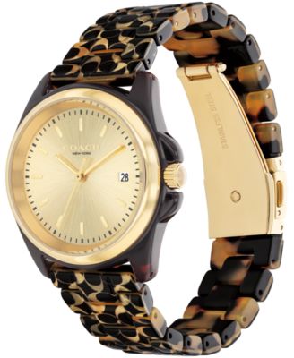 Women's Greyson Dark Brown Tortoise Signature C Resin Watch, 36mm