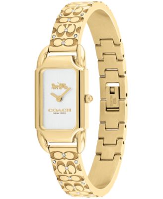 Women's Cadie Signature C Gold-Tone Stainless Steel Bangle Watch, 28.5 x 17.5mm
