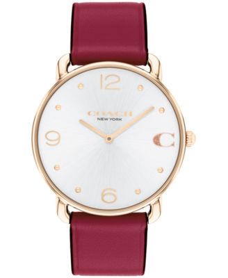Women's Elliot Cranberry Leather Strap Watch, 36mm
