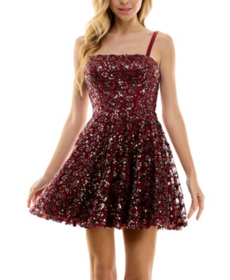 City Studios - Juniors' Sequin Sleeveless Fit & Flare Dress