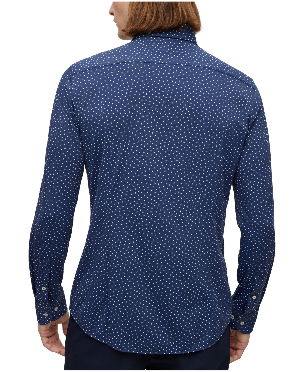 Boss by Hugo Boss Men's Patterned Performance-Stretch Slim-Fit Dress Shirt