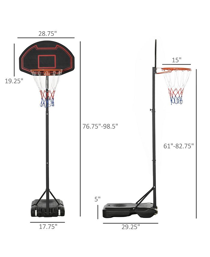 Soozier Portable Basketball Hoop Stand, HeightAdjustable Basketball