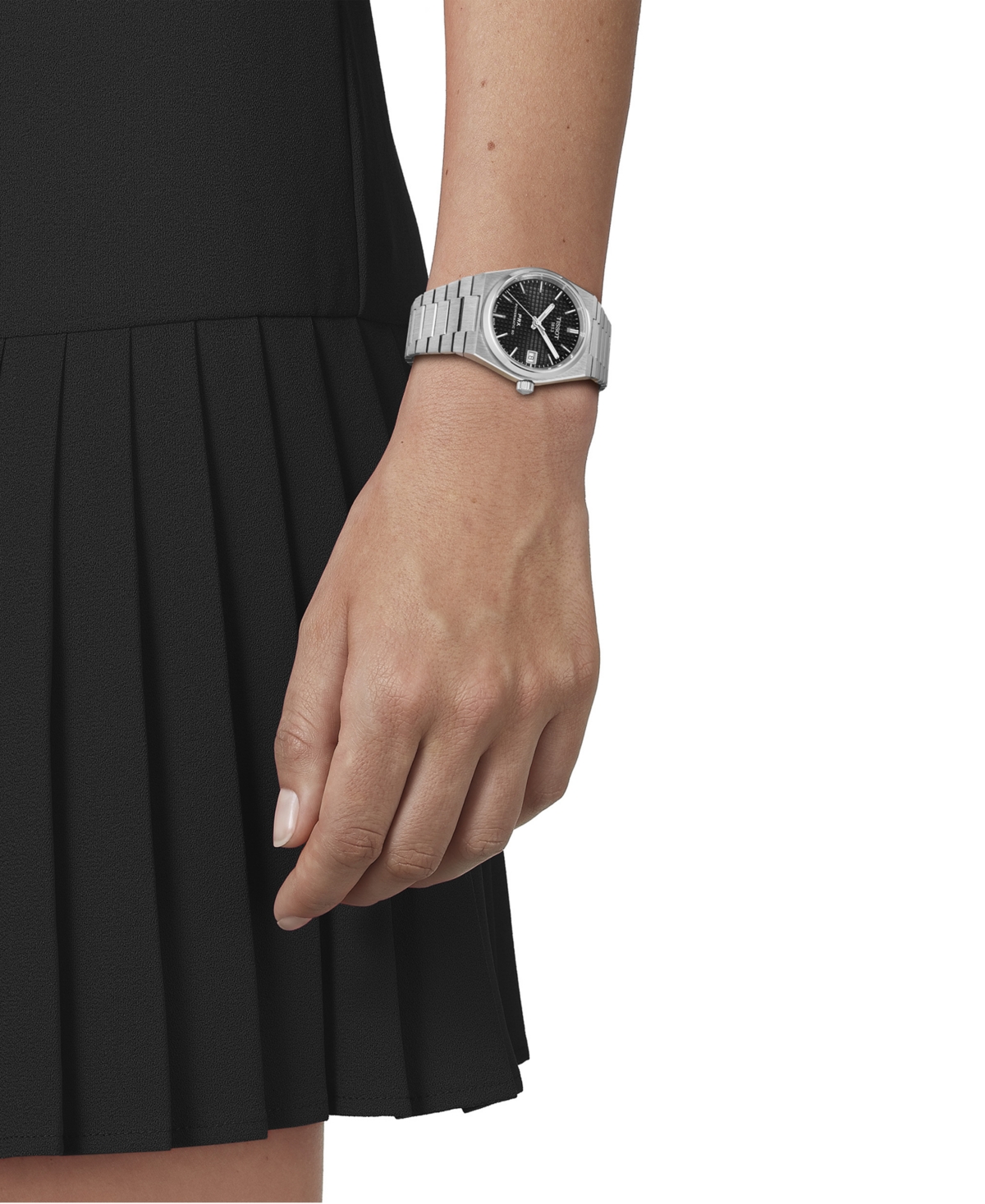 Shop Tissot Unisex Swiss Automatic Prx Powermatic 80 Stainless Steel Bracelet Watch 35mm In Grey