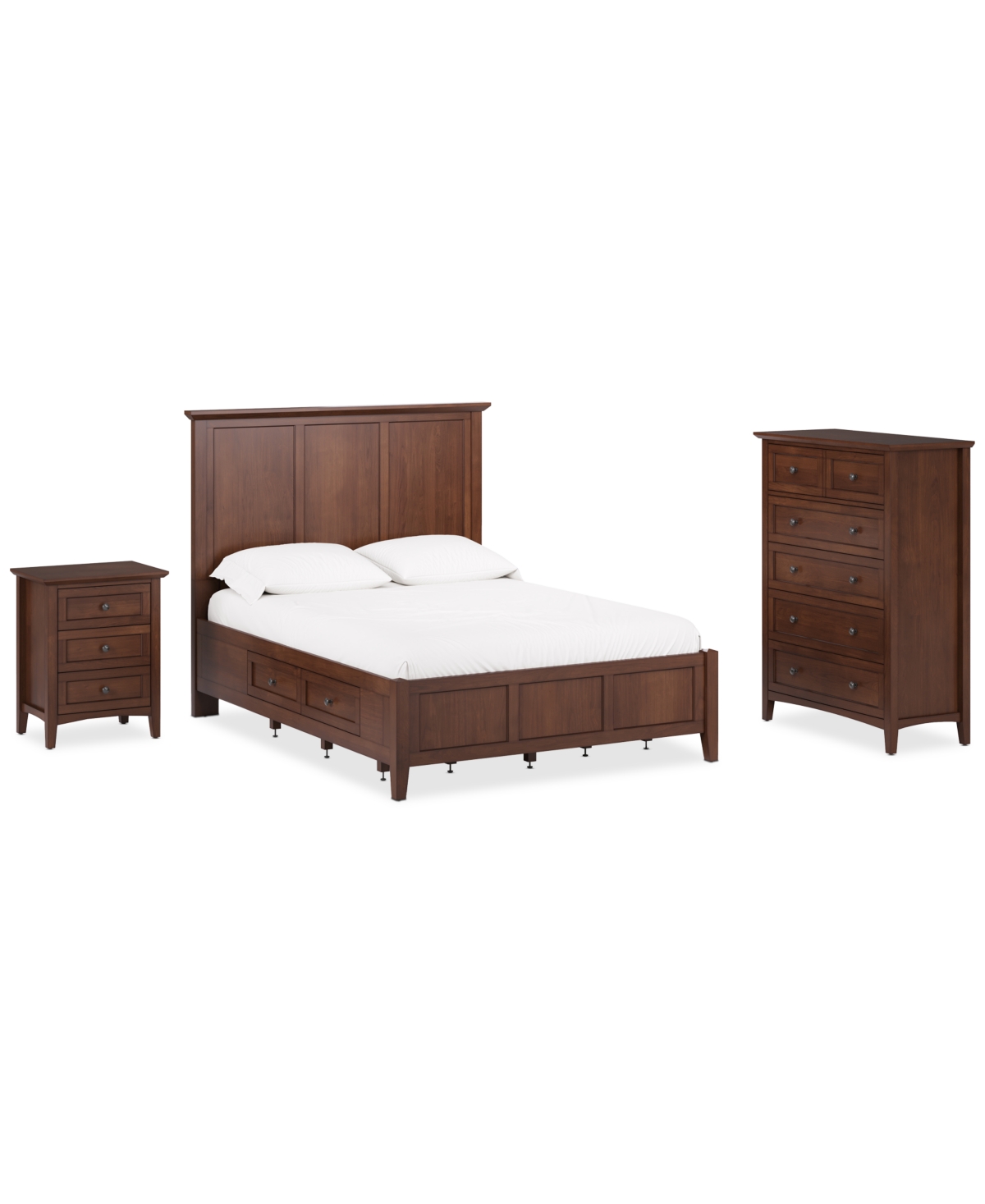 Macy's Hedworth King Storage 3-pc. Set (bed, Chest & Nightstand) In Brown